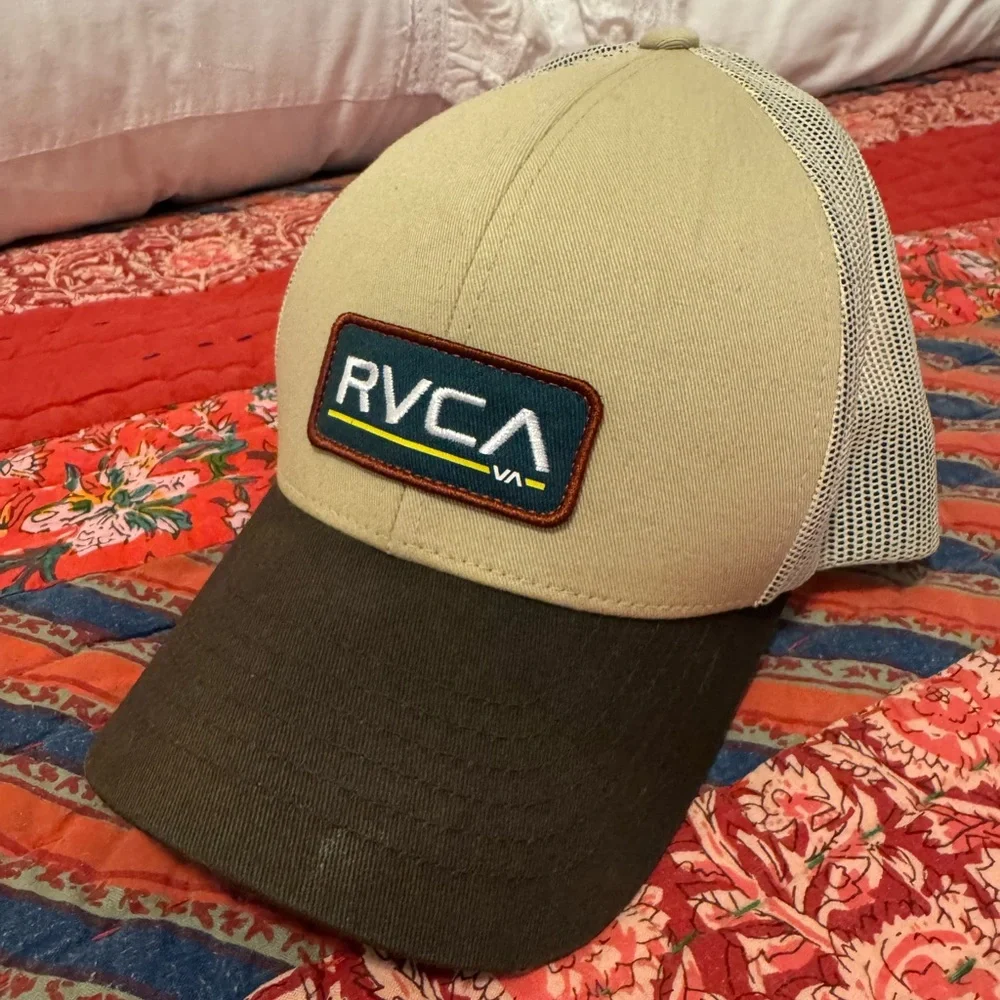 RVCA Tan and Brown Hat
